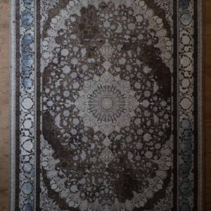 Persischer Sarug Maschinenteppich, braun, Medaillon, floral