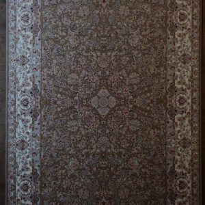 Persischer Sarug Maschinenteppich, beige-braun, florales Muster