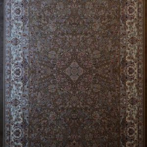 Persische Sarug Maschinenteppich, braun, Floralbordüre