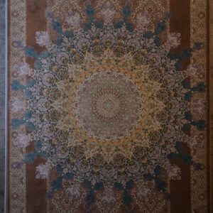 Persische Tabriz Maschinenteppich, braun, Medaillon