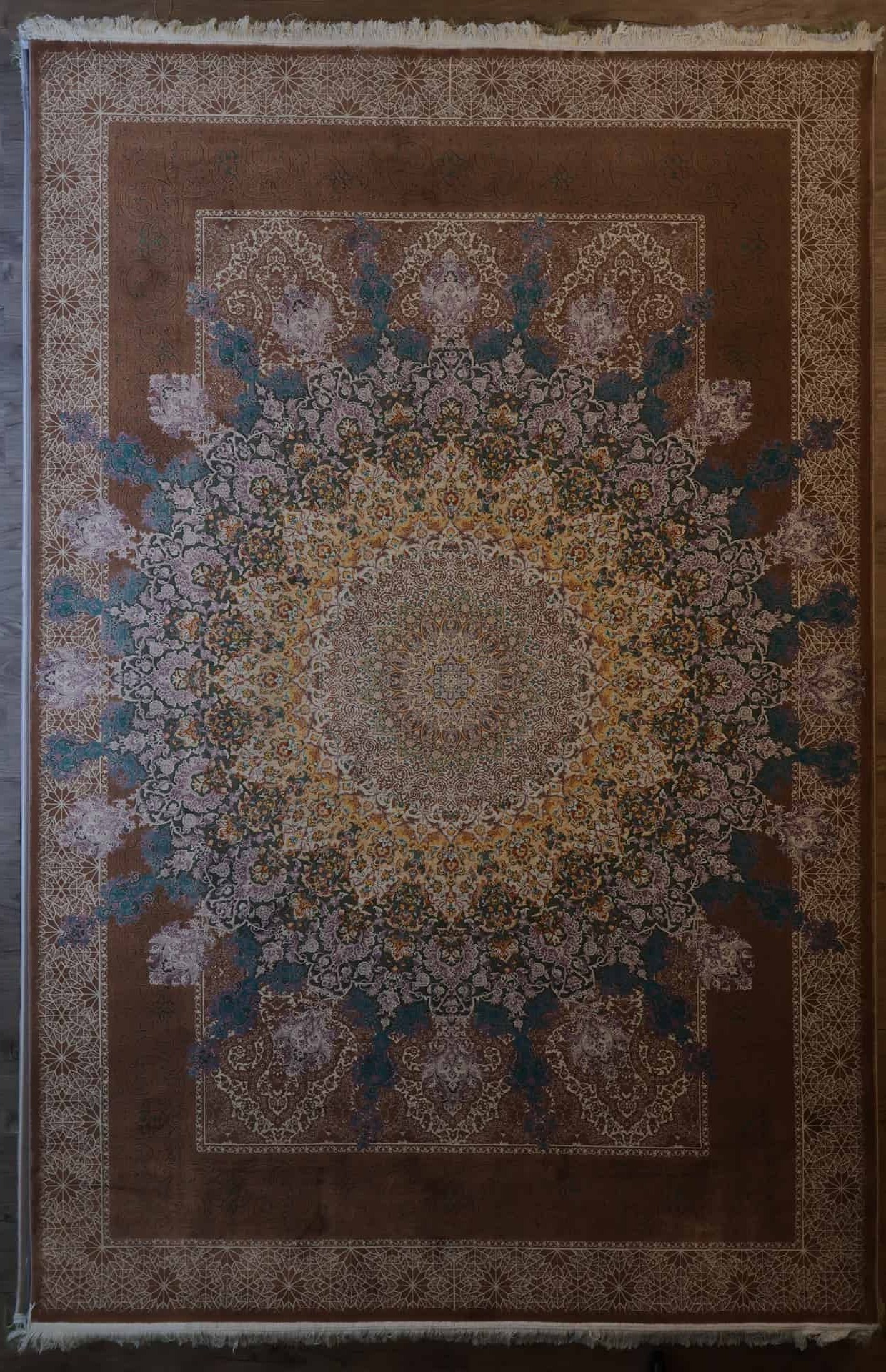 Persische Tabriz Maschinenteppich, braun, Medaillon