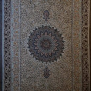 persische nain maschinenteppich, beige, Medaillonmuster