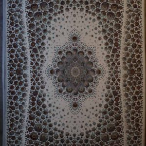 Persische Hosseinabad Maschinenteppich, creme, florales Medaillon