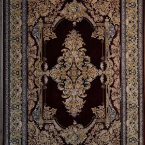 Persische Tabriz Maschinenteppich, bordeaux, florales Ornament