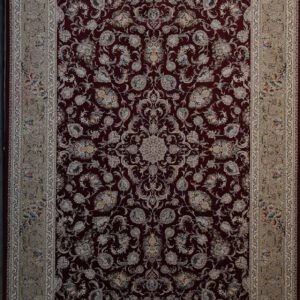 Persischer Sarug, bordeaux, florales Allover-Muster