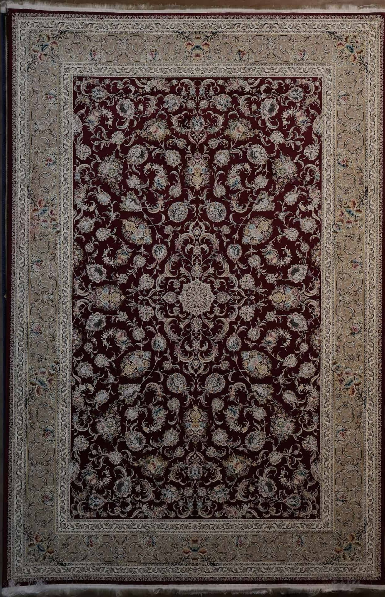 Persischer Sarug, bordeaux, florales Allover-Muster