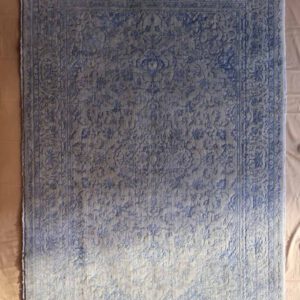 persischer maschinenteppich, hellbeige, blaues Floral-Muster