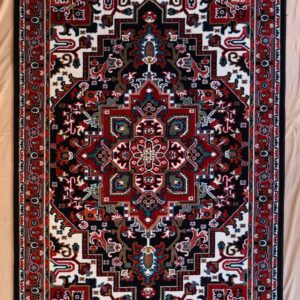 persische maschinen teppich, rot schwarz, Medaillonmuster