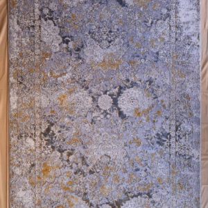 Persischer Maschinenteppich, Grau Gold, florales Muster