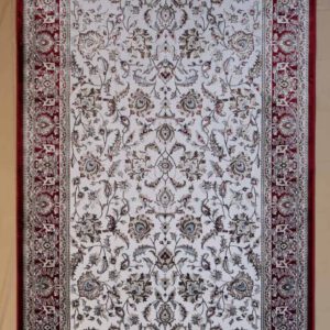 Persischer Maschinenteppich, creme, rot, florales Muster