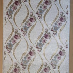 persischer maschinenteppich, cremeweiß, florales Wellenmuster