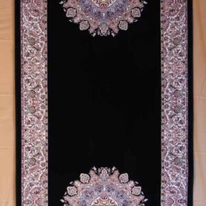 persischer maschinen, Läufer, schwarz, Medaillonmuster