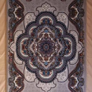 persischer maschinen teppich, grau, Medaillon-Muster