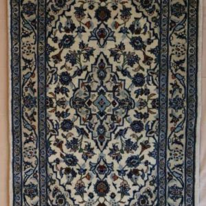 persische handgeknüpft teppic, creme, blaues Blumenmuster