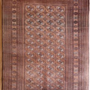 Afganische handgeknüpftteppich, braun, klassisches Gül-Muster