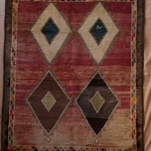 alte persischer Teppich, Rotbraun, geometrische Rauten