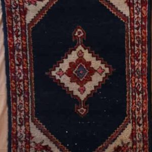 persischer handgeknüpftteppich, dunkelblau, Medaillonmuster