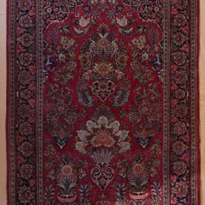 alte persischer handgeknüpftteppich, rot, florales Muster