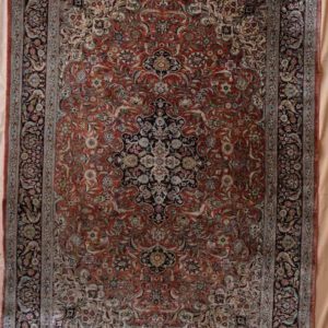 Wiekose Teppich, rot-schwarz, florales Medaillonmuster