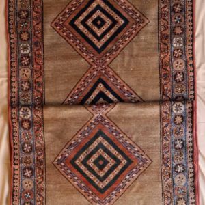 türkische handgeknüpfteppich, Braun, Rautenmuster, Läufer