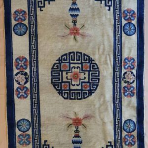 China handgeknüpftteppich, beige-blau, florales Muster