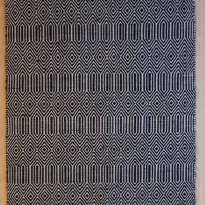 Handtaft Teppich, schwarz-weiß, geometrisches Muster