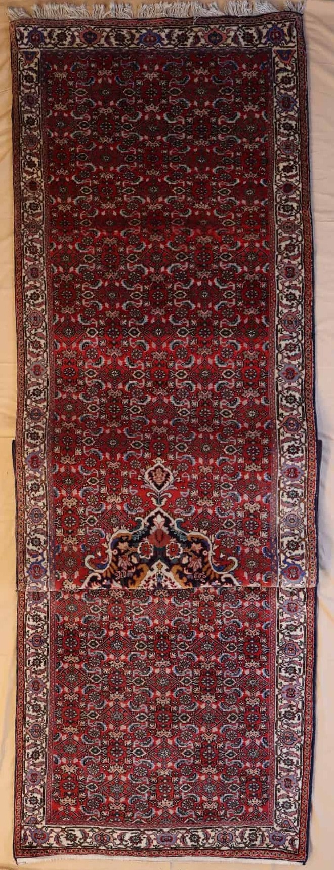 Persische handgeknüpfter Teppich, rot, florales Allover-Muster