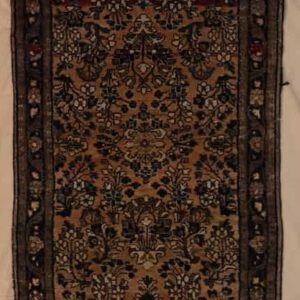 persische handgeknüpftteppich, braun, florales Muster