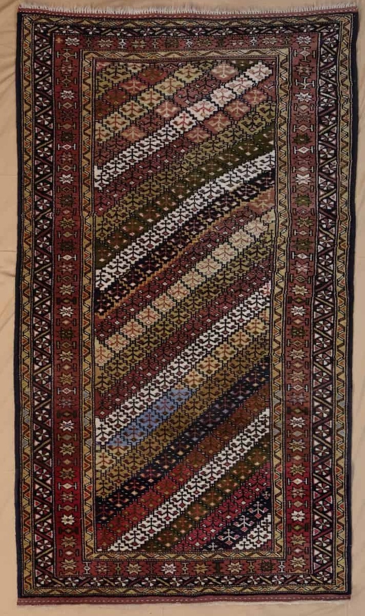 türkische handgeknüpft teppich, diagonal, Rot Multicolor