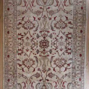 turkische handgeknüpftteppich, beige, rot, floral