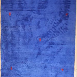 Persischer Gabbe handgeknüpftteppich, königsblau, minimalistisch