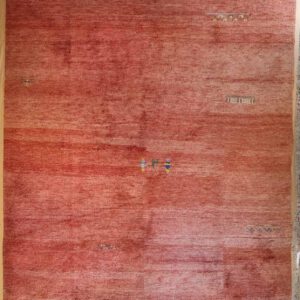 Persischer Gabbe handgeknüpft Teppich, rot meliert, Minimal-Dekor