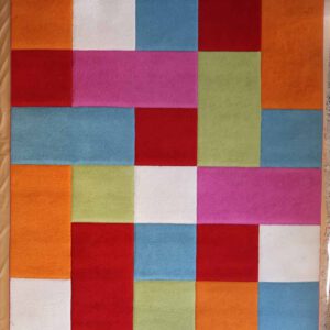 handaftteppich, bunt, geometrisches Karomuster