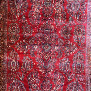 alte persische Kaschan handgeknüpft, rot, florales Muster