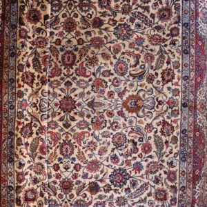 alte persischer Esfahan handgeknüpft, Creme, florales Muster